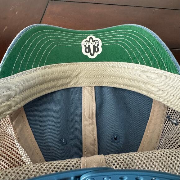 NWOT 808 Clothing Co Maui Hawaii Snapback Adjustable Hat Cap Distressed Blue Tan - Picture 7 of 7